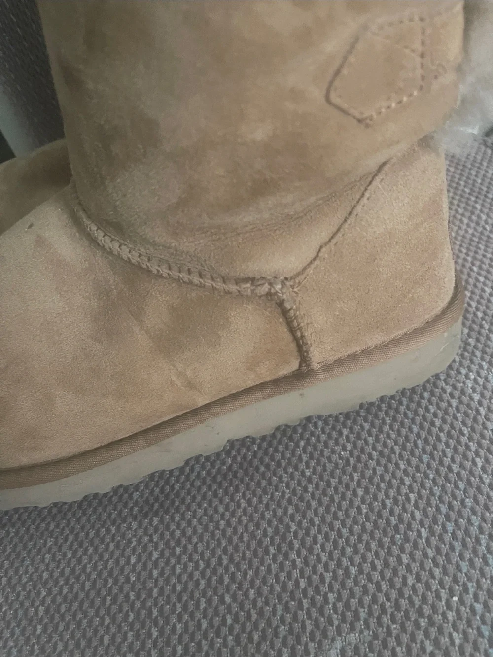 UGG Kids Tan Shearling Cuff Booties